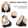 Ivory white silicone breastplate - natural skin tone fake boobs